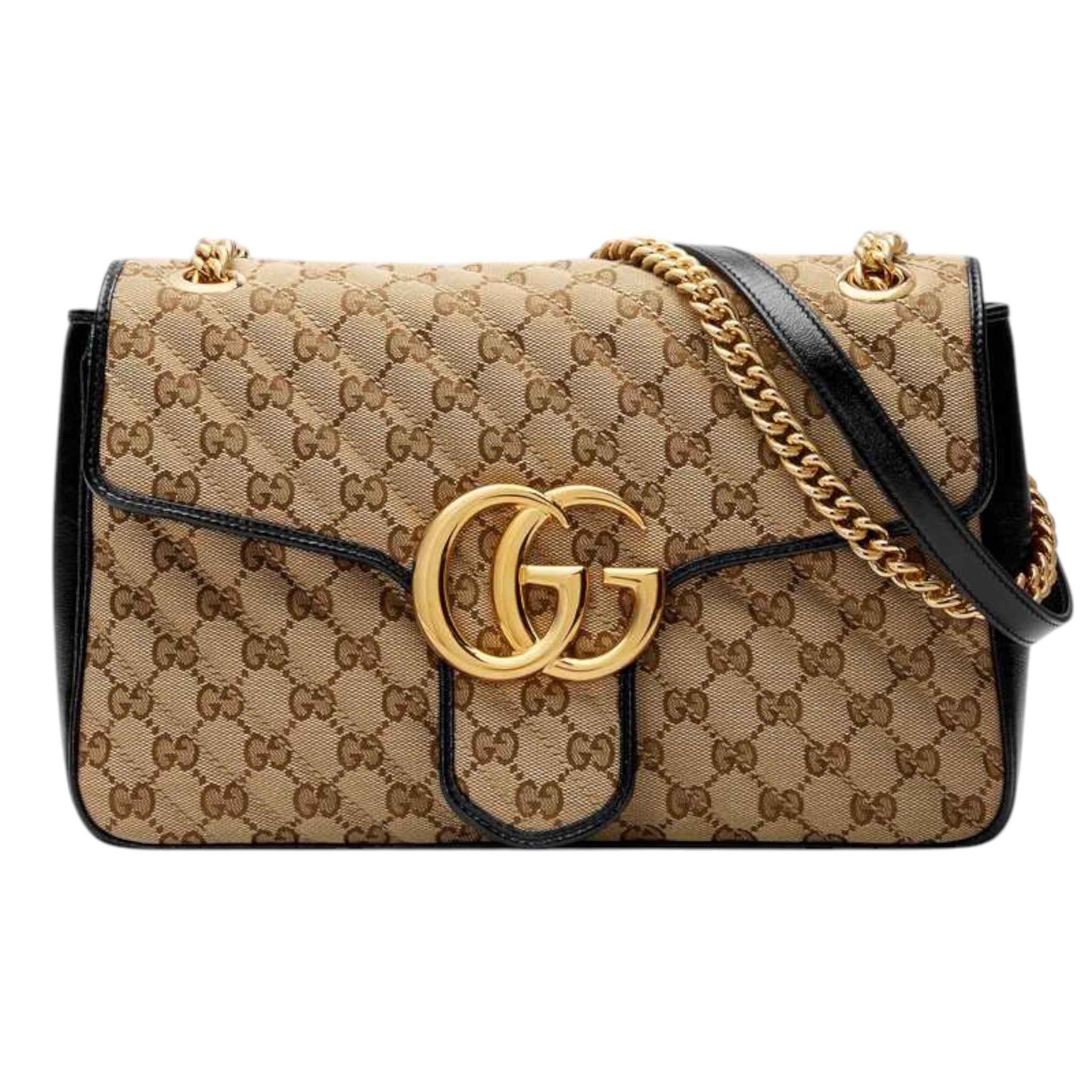 Gucci GG Marmont Shoulder Bag Black Canvas Leather