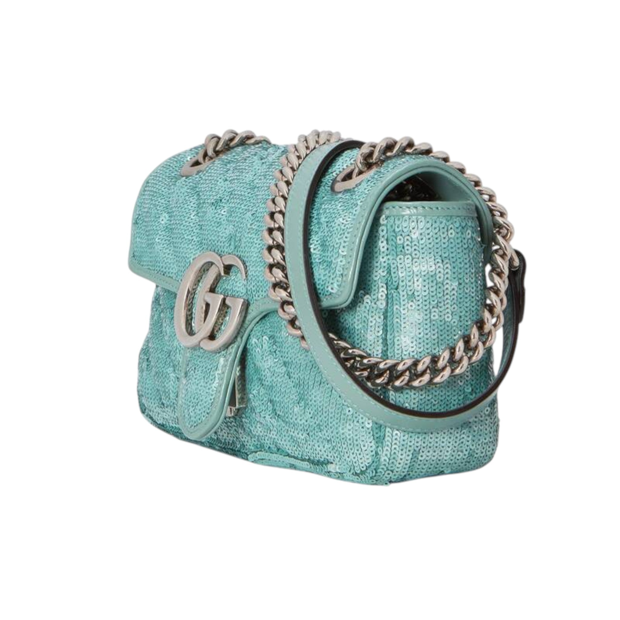 Gucci GG Marmont Shoulder Bag Pastel Green Leather