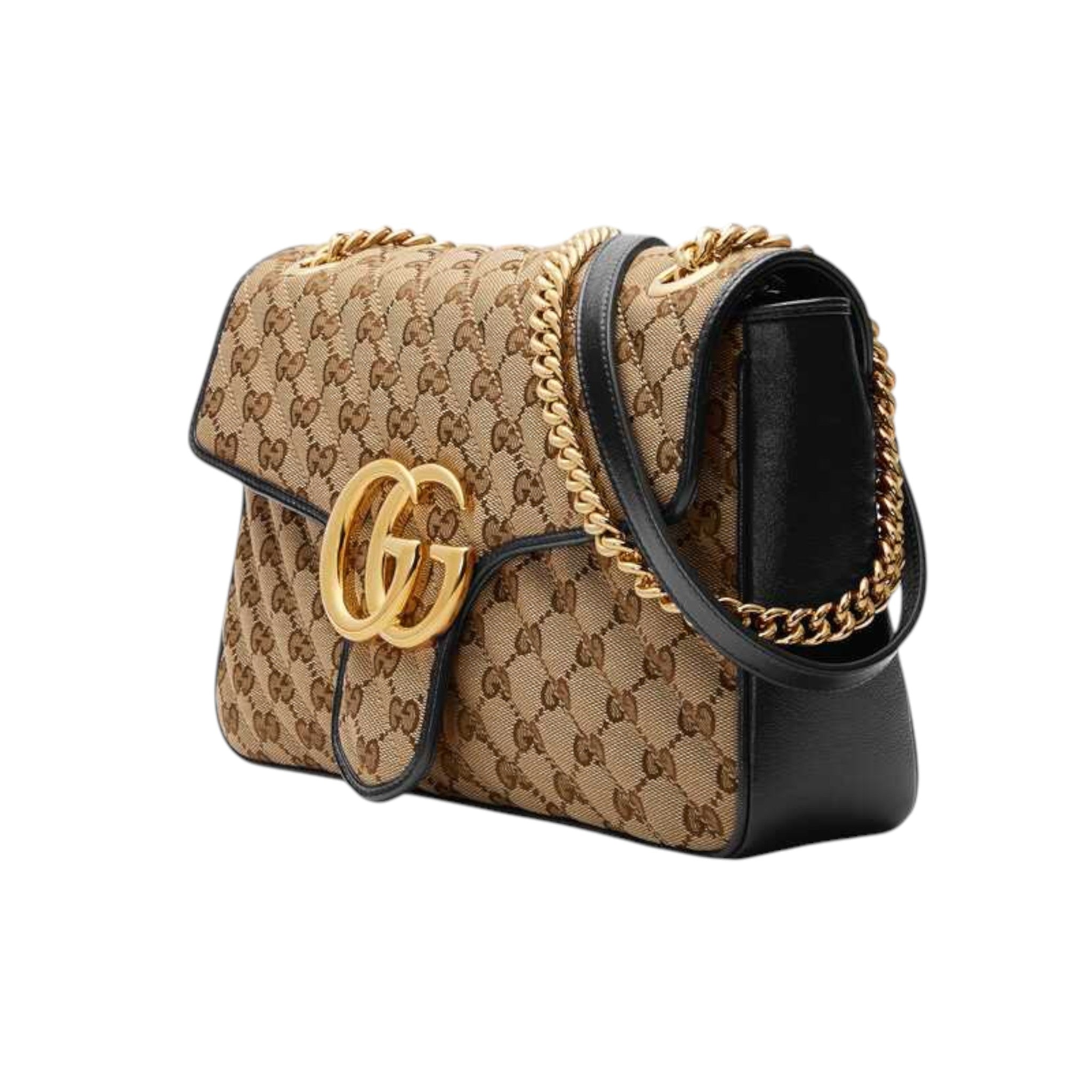 Gucci GG Marmont Shoulder Bag Black Canvas Leather