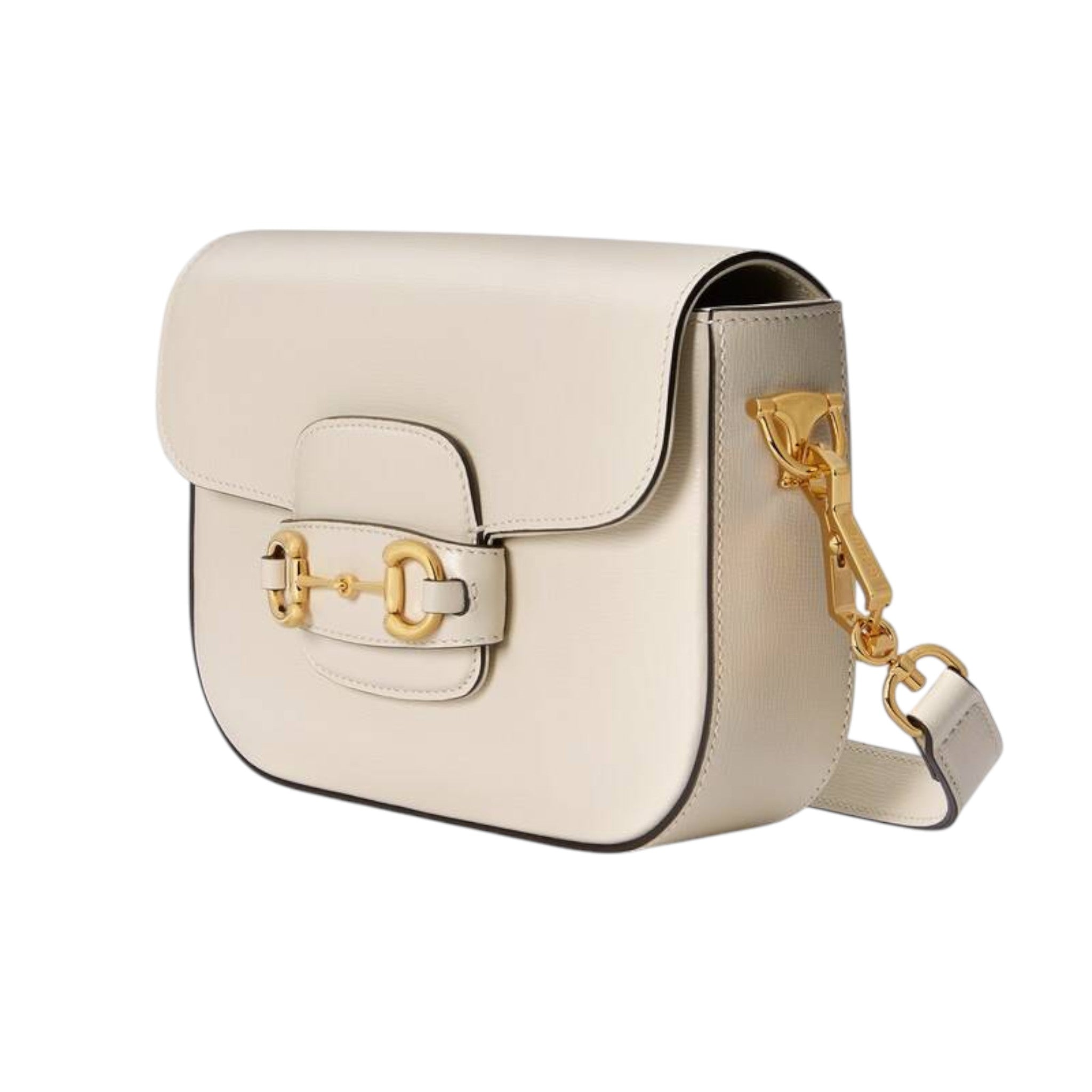 Gucci Horsebit 1955 Shoulder Bag White Leather