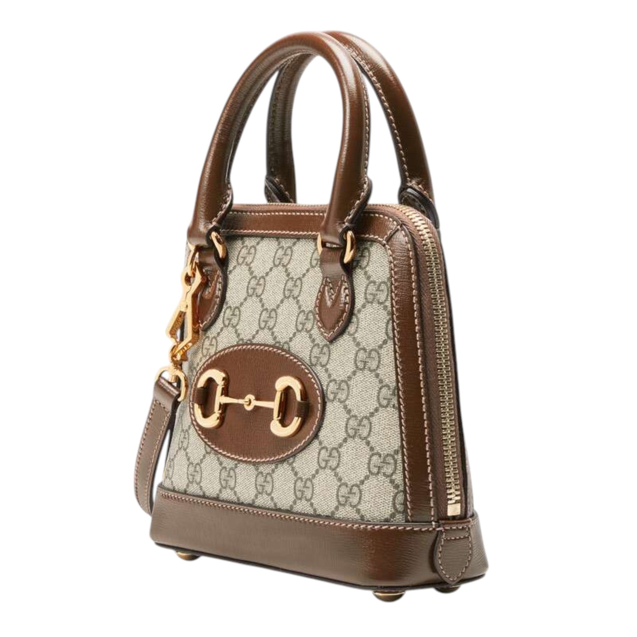 Gucci Horsebit 1955 Small Top Handle Bag Dark Brown Leather