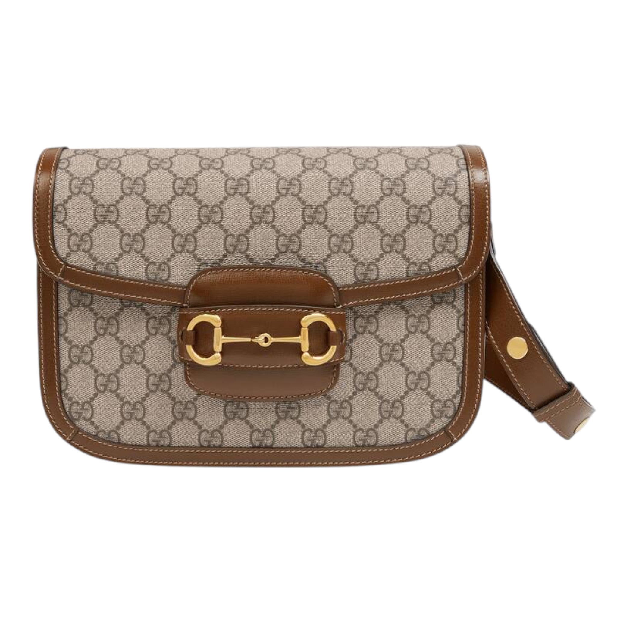 Gucci Horsebit 1955 Shoulder Bag Brown/Beige Leather