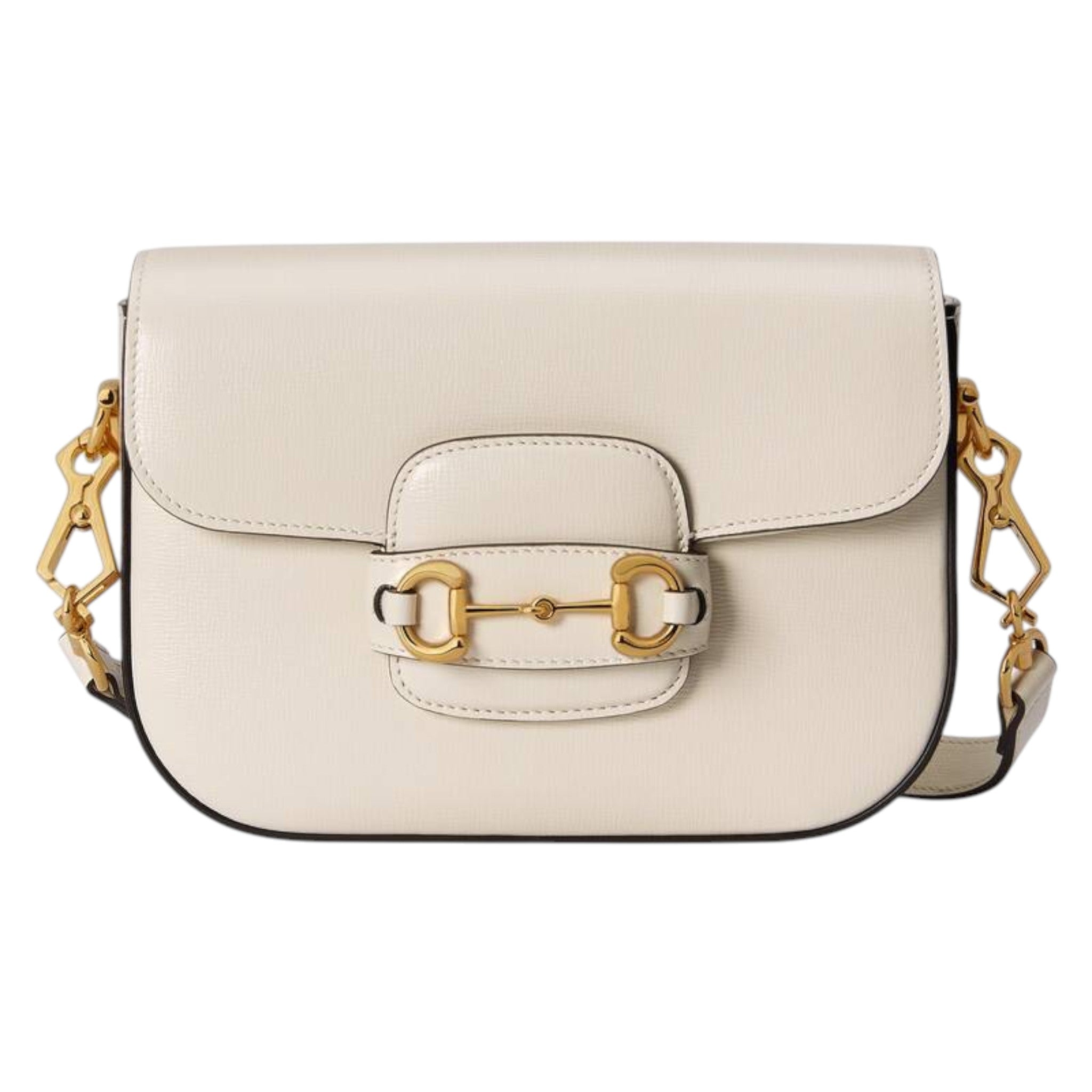 Gucci Horsebit 1955 Shoulder Bag White Leather