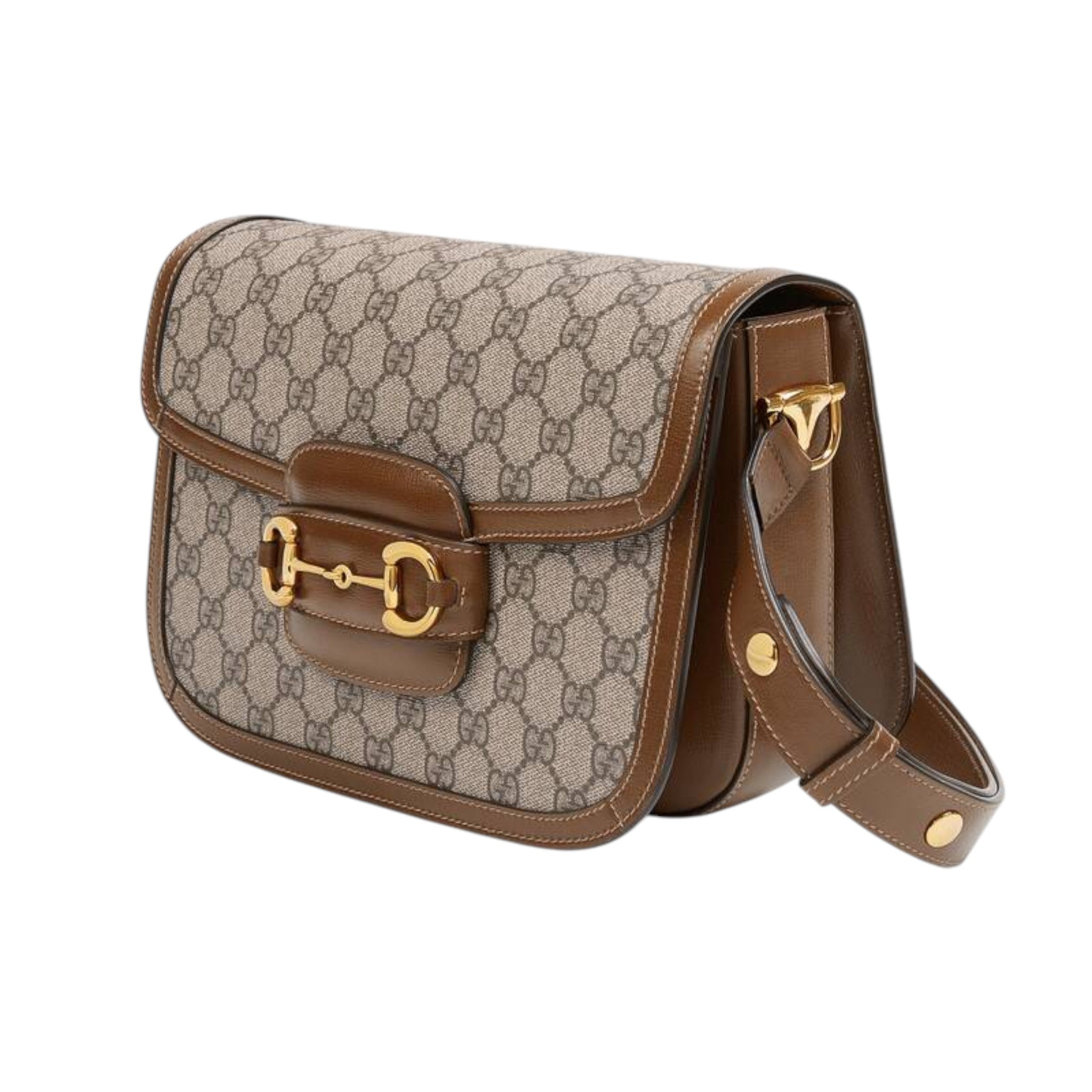 Gucci Horsebit 1955 Shoulder Bag Brown/Beige Leather