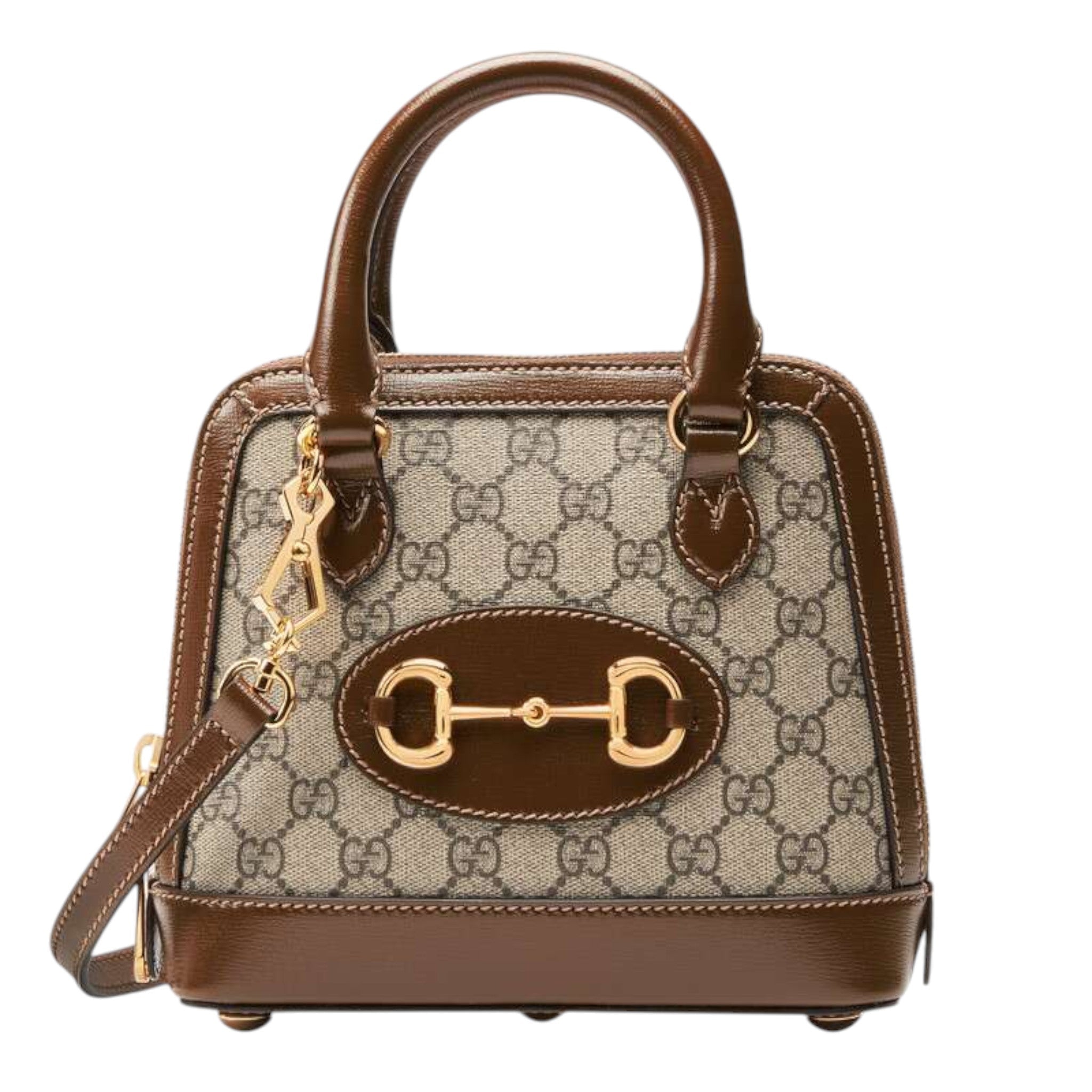 Gucci Horsebit 1955 Small Top Handle Bag Dark Brown Leather